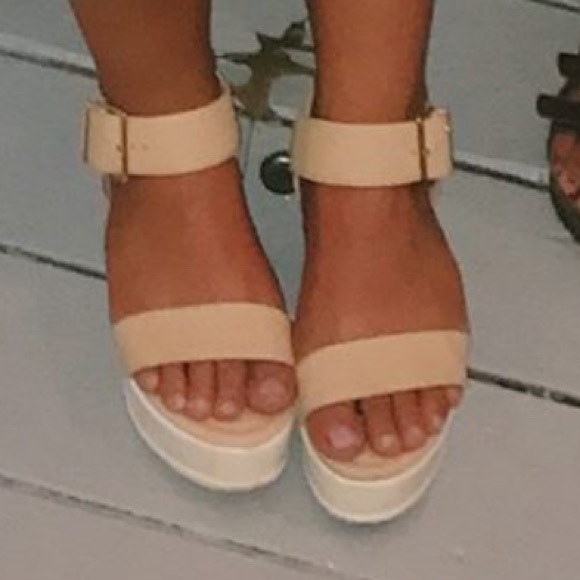 Nude Platform Sandals - Picture 1 of 8